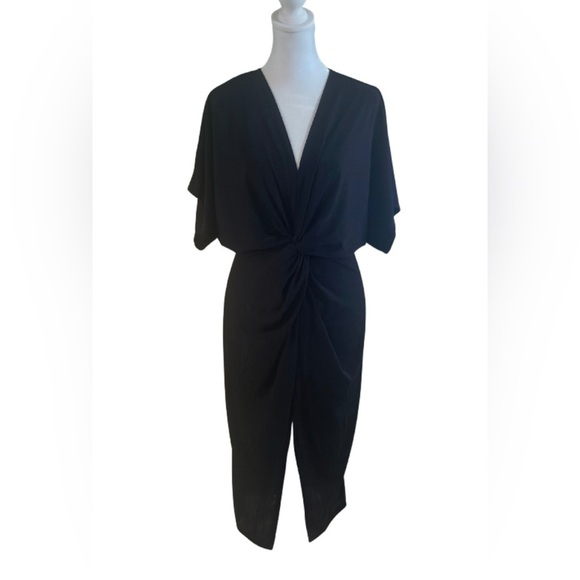 Dresses & Skirts - Navy Blue Knot Front Midi Dress